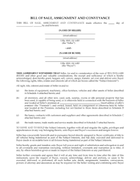 USA Bill of Sale for Business Assets USA Bill of Sale for Business Assets