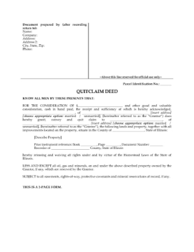 Illinois Quitclaim Deed Illinois Quitclaim Deed