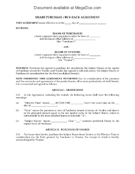 Show details for Share Repurchase / Buy-Back Agreement Picture of Share Repurchase / Buy-Back Agreement