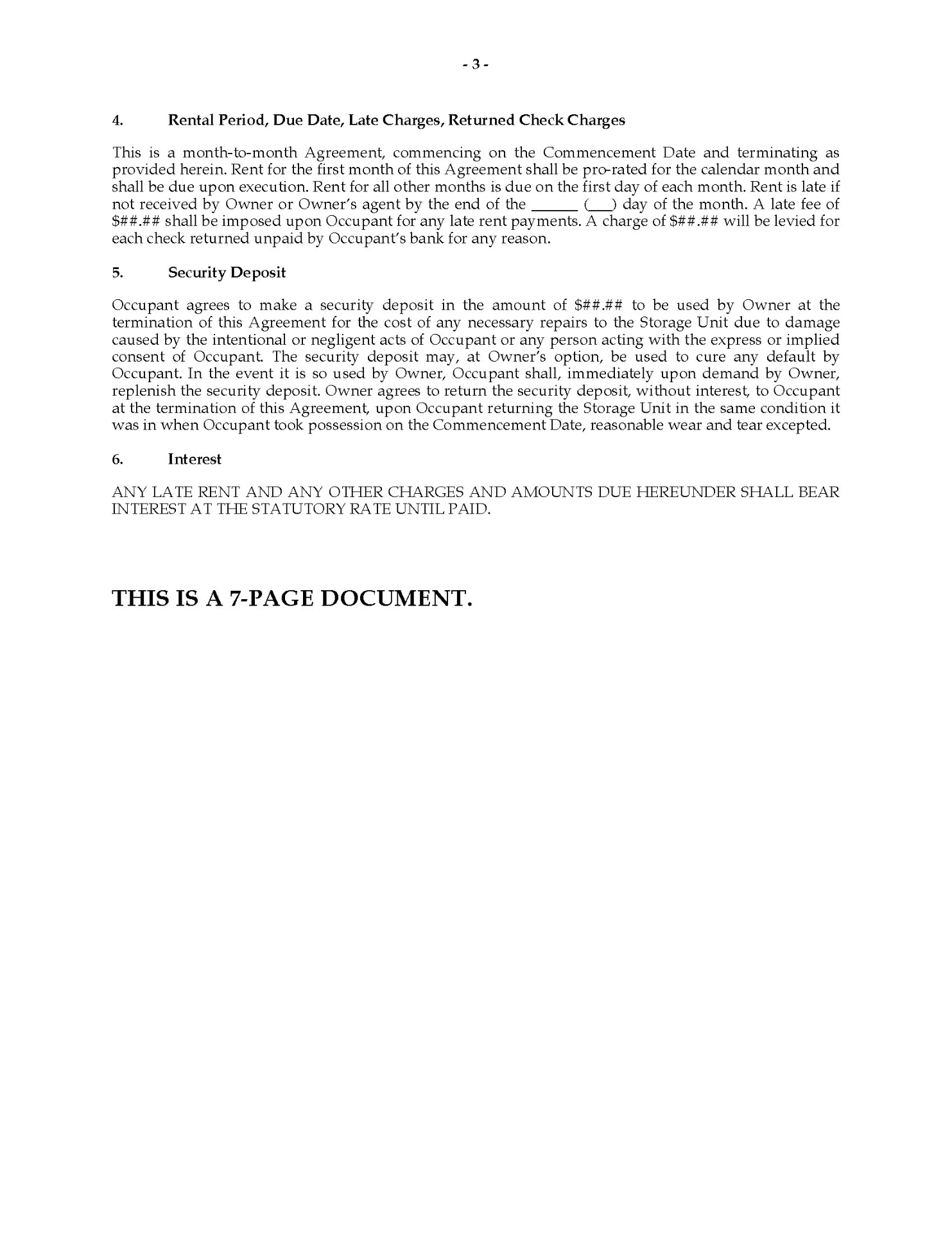 Washington Self Storage Rental Agreement | MegaDox.com