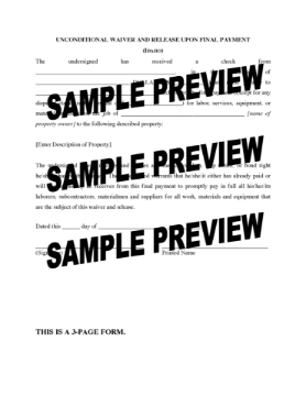 Idaho Unconditional Waiver and Release of Lien - Final Payment Idaho Unconditional Waiver and Release of Lien - Final Payment