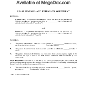 Show details for Alberta Commercial Lease Renewal and Extension Picture of Alberta Commercial Lease Renewal and Extension
