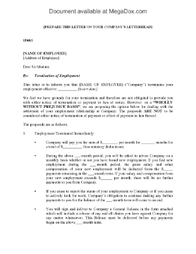 Show details for Employment Termination Letter with Settlement Proposal Picture of Employment Termination Letter with Settlement Proposal
