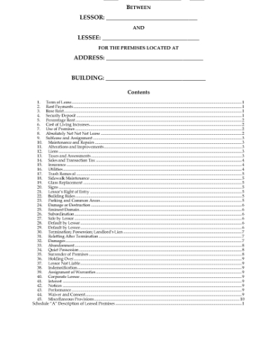 Picture of California Commercial Triple Net Lease Agreement