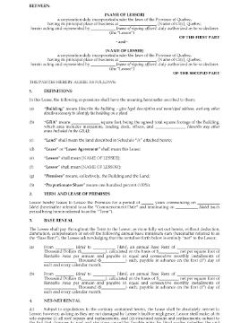 Show details for Quebec Commercial Net Net Lease Agreement Picture of Quebec Commercial Net Net Lease Agreement