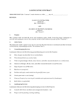 Show details for Landscaping Contract Picture of Landscaping Contract