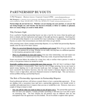 Guide to Partnership Buyouts Guide to Partnership Buyouts