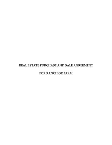 Picture of USA Real Estate Purchase and Sale Agreement for Ranch or Farm