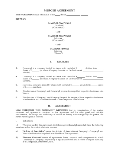Picture of Merger Agreement | Australia