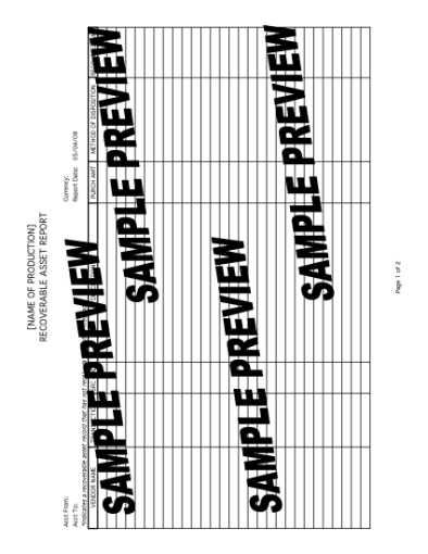 Picture of Recoverable Asset Report for Film or TV Production
