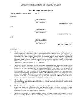 Show details for Franchise Agreement for Retail Outlet | Canada Picture of Franchise Agreement for Retail Outlet | Canada