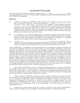 New York Guaranty of Commercial Lease New York Guaranty of Commercial Lease