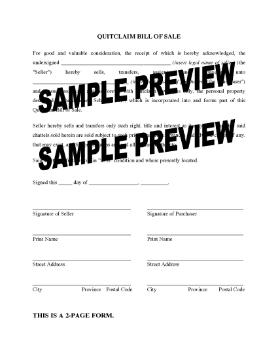 Show details for Quitclaim Bill of Sale Picture of Quitclaim Bill of Sale