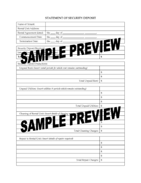 Colorado Security Deposit Statement Colorado Security Deposit Statement