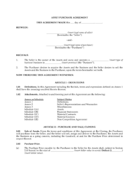 Canada Asset Purchase Agreement Canada Asset Purchase Agreement