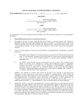 Show details for Software Licence and Development Agreement | Canada Picture of Software Licence and Development Agreement | Canada