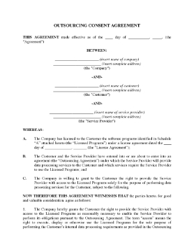 Show details for Outsourcing Consent Agreement | Canada Picture of Outsourcing Consent Agreement | Canada