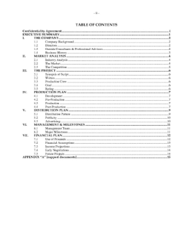 Documentary Film Business Plan Documentary Film Business Plan