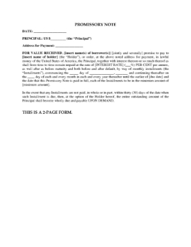 USA Promissory Note with Guarantee USA Promissory Note with Guarantee
