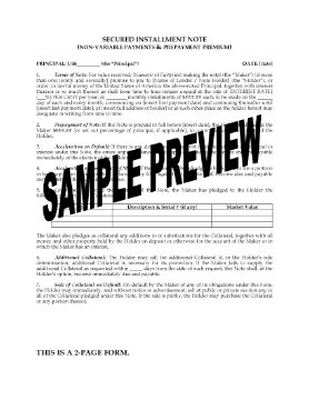 Show details for Installment Note with Prepayment Fee | USA Picture of Installment Note with Prepayment Fee | USA