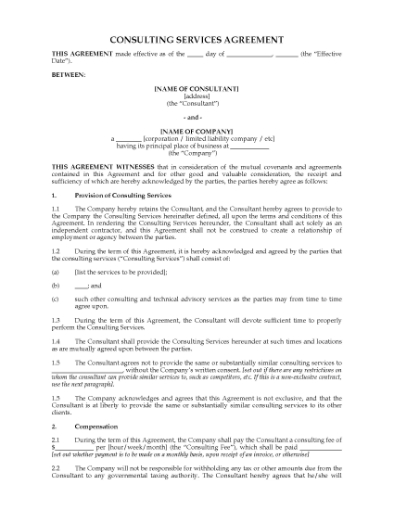 Picture of Consulting Services Agreement | UK