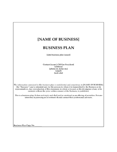 business plan template for photographer
