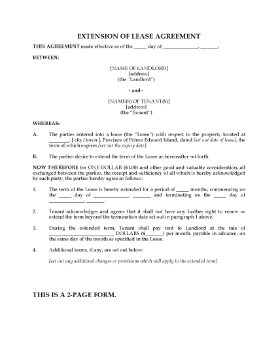 Show details for PEI Extension of Residential Lease Picture of PEI Extension of Residential Lease
