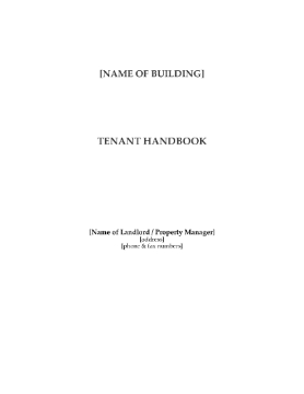 Show details for Tenant Manual for Commercial Highrise Building Picture of Tenant Manual for Commercial Highrise Building