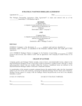 Show details for Strategic Partner Reseller Agreement Picture of Strategic Partner Reseller Agreement