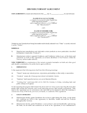 Show details for Exclusive Distributor Agreement | UK Picture of Exclusive Distributor Agreement | UK