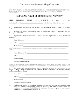 Show details for New Brunswick Enduring Power of Attorney for Property Picture of New Brunswick Enduring Power of Attorney for Property