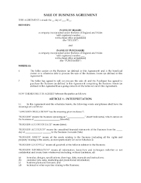 Show details for UK Sale of Business Agreement Picture of UK Sale of Business Agreement