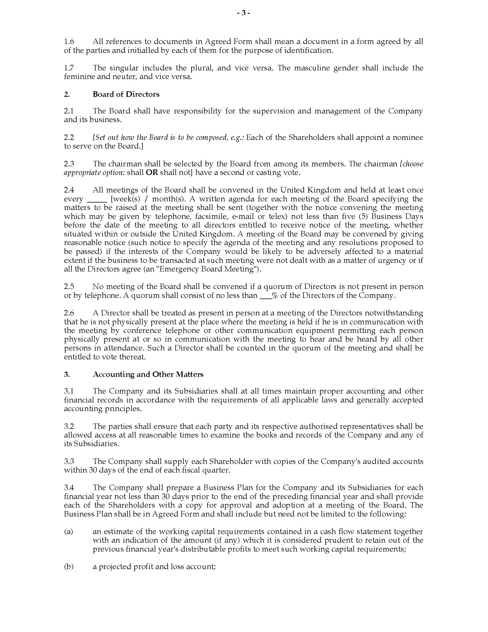 UK Shareholder Agreement | MegaDox.com