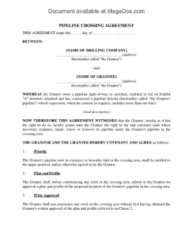 Alberta Pipeline Crossing Agreement template Picture of Alberta Pipeline Crossing Agreement