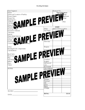 Show details for Roofing Estimate Form for Hot Tar Flat Roof Picture of Roofing Estimate Form for Hot Tar Flat Roof