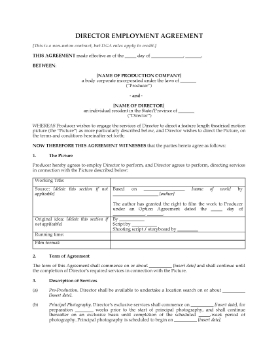 Show details for Film Director Employment Agreement (non-union) Picture of Film Director Employment Agreement (non-union)
