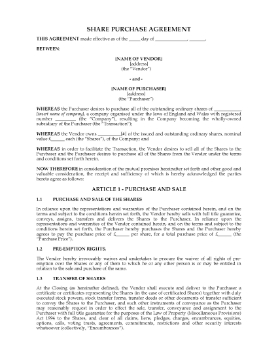 Show details for Share Purchase Agreement | UK Picture of Share Purchase Agreement | UK