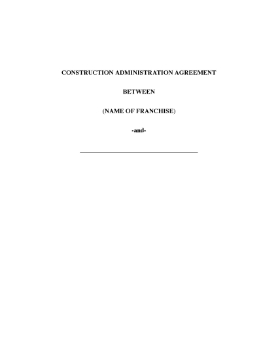 Show details for Franchise Construction Administration Agreement | USA Picture of Franchise Construction Administration Agreement | USA