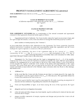 Show details for California Rental Property Management Agreement Picture of California Rental Property Management Agreement