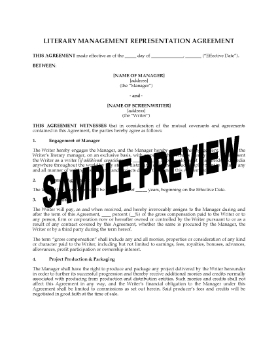 Show details for Literary Management Representation Agreement for Screenwriters Picture of Literary Management Representation Agreement for Screenwriters