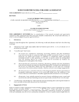 Show details for Screenwriter Work for Hire Contract | USA Picture of Screenwriter Work for Hire Contract | USA