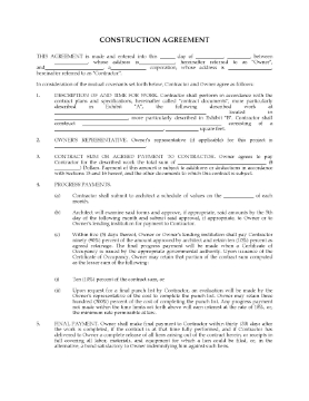 Show details for USA Construction Agreement for Residential Building Project Picture of USA Construction Agreement for Residential Building Project