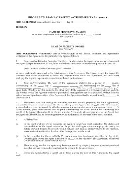 Show details for Arizona Rental Property Management Agreement Picture of Arizona Rental Property Management Agreement