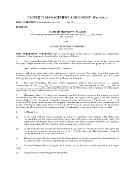 Show details for Wyoming Rental Property Management Agreement Picture of Wyoming Rental Property Management Agreement