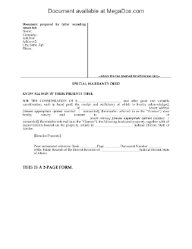 Show details for Alaska Special Warranty Deed Picture of Alaska Special Warranty Deed