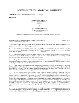 Show details for Collaboration Agreement Between Screenwriters | USA Picture of Collaboration Agreement Between Screenwriters | USA