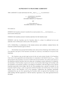 Show details for Franchise Additional Services Supplement Picture of Franchise Additional Services Supplement