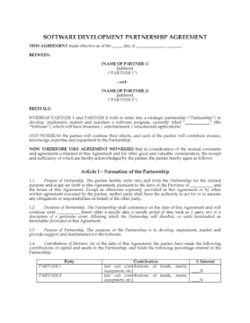 Canada Software Development Partnership Agreement Canada Software Development Partnership Agreement