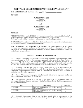 Show details for Software Development Partnership Agreement | Australia Picture of Software Development Partnership Agreement | Australia