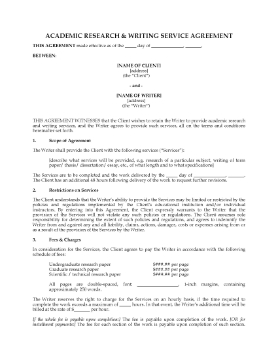 Show details for Research and Writing Services Agreement Picture of Research and Writing Services Agreement